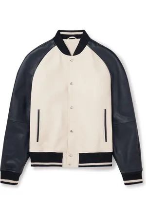 Mr P. Full-Grain Leather Varsity Jacket