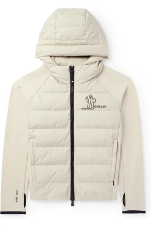 Moncler Logo-Print Quilted Shell and Stretch-Jersey Hooded Down Jacket