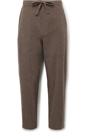 De Bonne Facture Slim-Fit Tapered Brushed-Wool Drawstring Trousers