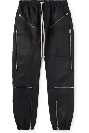 Rick Owens Slim-Fit Tapered Zip-Detailed Linen-Canvas Trousers