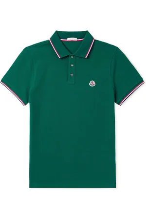 Moncler Logo-Appliquéd Striped Cotton-Piqué Polo Shirt