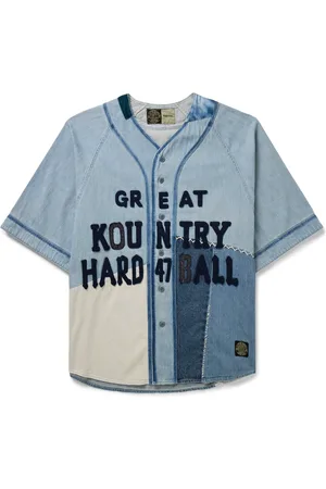 KAPITAL Appliquéd Embroidered Patchwork Denim Shirt