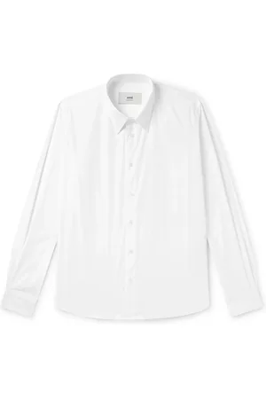Ami Logo-Embroidered Cotton-Poplin Shirt