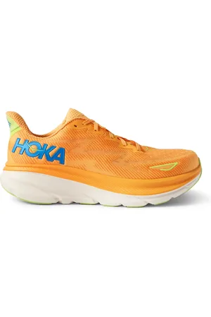 Hoka One One Clifton 9 Rubber-Trimmed Mesh Running Sneakers
