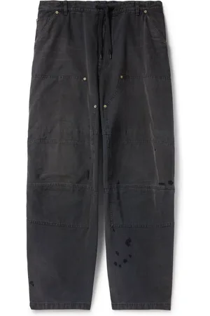 Balenciaga Double Knee Panelled Distressed Drawstring Jeans