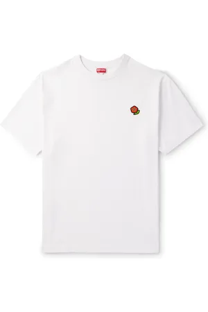 Kenzo Logo-Embroidered Appliquéd Cotton-Jersey T-Shirt