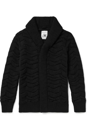 S.N.S. HERNING Epigon III Slim-Fit Shawl-Collar Textured Virgin Wool Cardigan