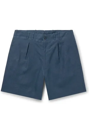 Stoffa Wide-Leg Pleated Linen Shorts