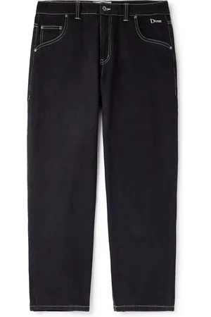 DIME Straight-Leg Logo-Embroidered Jeans