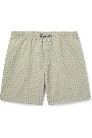 Brunello Cucinelli Straight-Leg Mid-Length Printed Swim Shorts