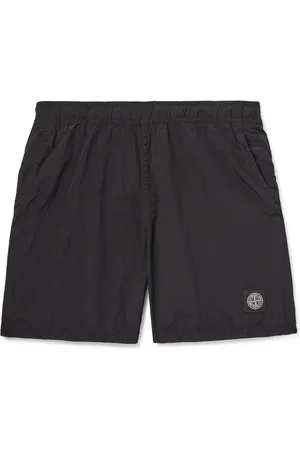 Stone Island Straight-Leg Mid-Length Logo-Appliquéd Nylon Metal Swim Shorts