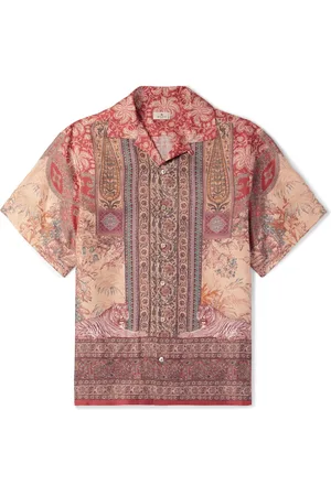 Etro Convertible-Collar Printed Silk-Twill Shirt