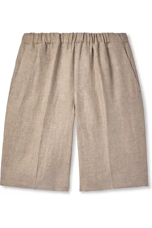 PIACENZA 1733 Straight-Leg Herringbone Linen Shorts