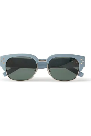 Dior CD Diamond C1U D-Frame Acetate and Silver-Tone Sunglasses