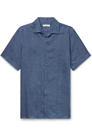 Loro Piana André Camp-Collar Linen Shirt