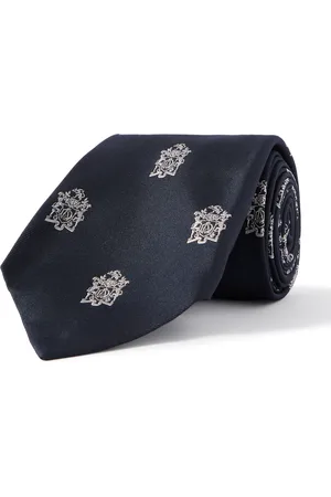 Dunhill Armorial 9.5cm Embroidered Silk-Twill Tie