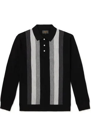 Beams Striped Wool Polo Shirt