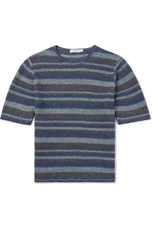 Inis Me in Strata Striped Knitted Linen T-Shirt