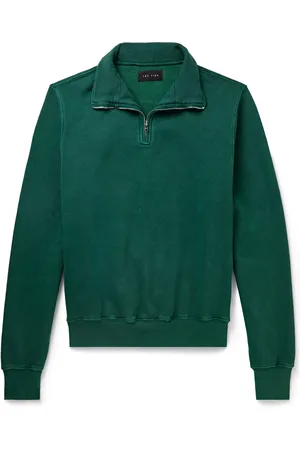 Les Tien Yacht Garment-Dyed Cotton-Jersey Half-Zip Sweatshirt