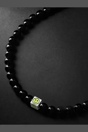 Lauren Rubinski Silver and Enamel Beaded Necklace