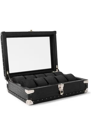 Rapport London 10-Piece Croc-Effect Leather Watch Box