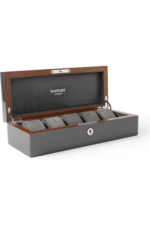 Rapport London Carbon Fiber and Wood 5-Piece Watch Box
