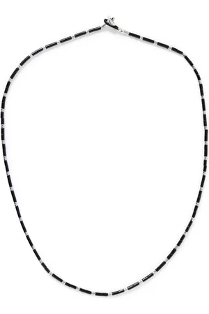 Mikia Onyx, Hematite and Silver Beaded Necklace