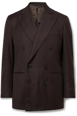 Saman Amel Double-Breasted Wool-Hopsack Blazer