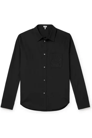 Loewe Logo-Embroidered Cotton-Poplin Shirt