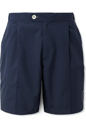 Brunello Cucinelli Straight-Leg Pleated Logo-Embroidered Tech-Shell Tennis Shorts