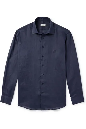 Etro Logo-Embroidered Linen Shirt