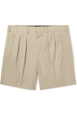 Tom Ford Straight-Leg Pleated Cotton and Silk-Blend Poplin Shorts