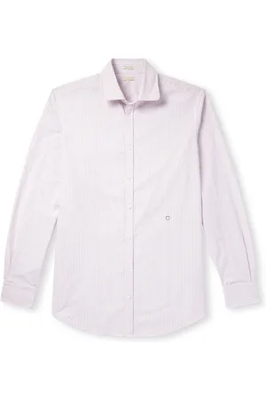 MASSIMO ALBA Cutaway-Collar Striped Cotton-Poplin Shirt