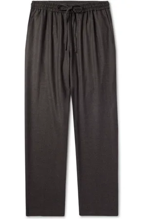 De Bonne Facture Tapered Super 130s Wool-Flannel Drawstring Trousers