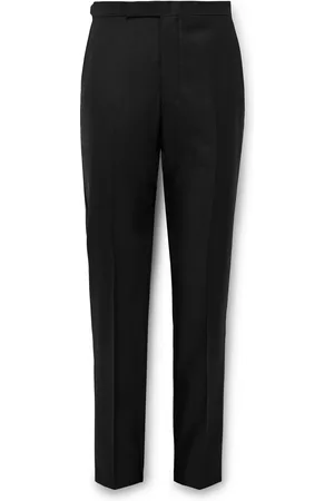 RICHARD JAMES Chapman Slim-Fit Straight-Leg Cotton and Cashmere-Blend Twill Trousers