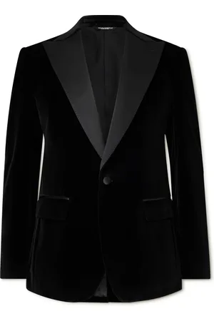Dolce & Gabbana Silk-Trimmed Cotton-Blend Velvet Tuxedo Jacket
