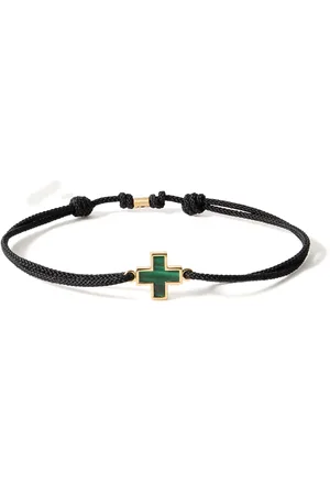 LUIS MORAIS Gold, Malachite and Cord bracelet