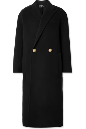 Balmain Double-Breasted Virgin Wool and Cashmere-Blend Coat