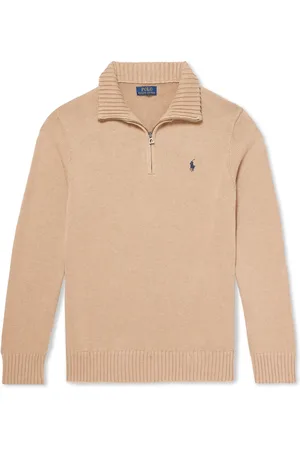 Ralph Lauren Logo-Embroidered Cotton Half-Zip Sweater