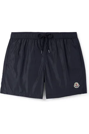Moncler Straight-Leg Mid-Length Logo-Appliquéd Swim Shorts