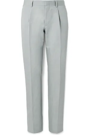 BRIONI Pienza Tapered Linen and Cotton-Blend Trousers