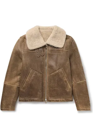 YVES SALOMON Shearling-Lined Leather Aviator Jacket