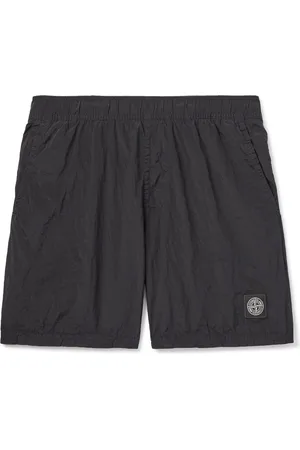 Stone Island Straight-Leg Mid-Length Logo-Appliquéd Nylon Metal Swim Shorts