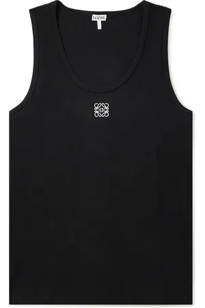 Loewe Logo-Embroidered Ribbed Stretch-Cotton Tank Top