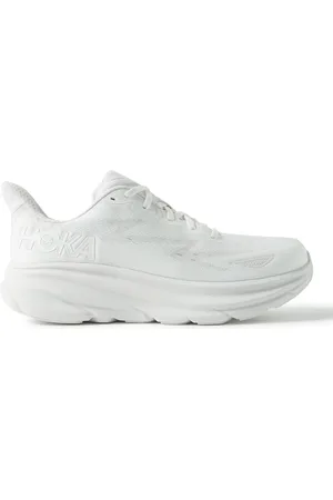 Hoka One One Clifton 9 Rubber-Trimmed Mesh Running Sneakers