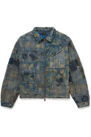 KAPITAL Boro Distressed Patchwork Denim Jacket