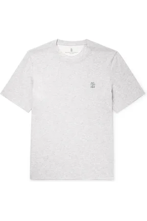 Brunello Cucinelli Logo-Print Cotton-Jersey T-Shirt