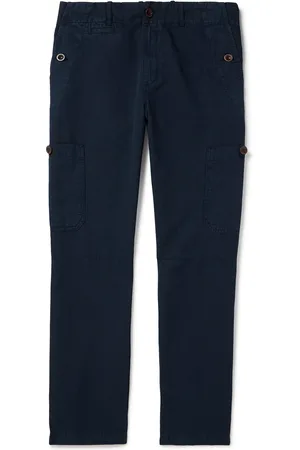 Mr P. Samuel Straight-Leg Garment-Dyed Cotton and Linen-Blend Twill Cargo Trousers