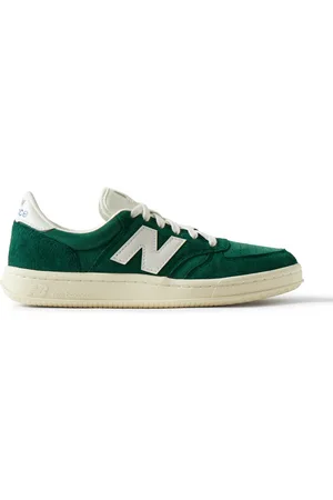 New Balance T500 Leather-Trimmed Suede and Nubuck Sneakers
