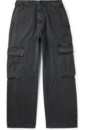 Acne Studios Wide-Leg Logo-Embroidered Cotton-Ripstop Cargo Trousers